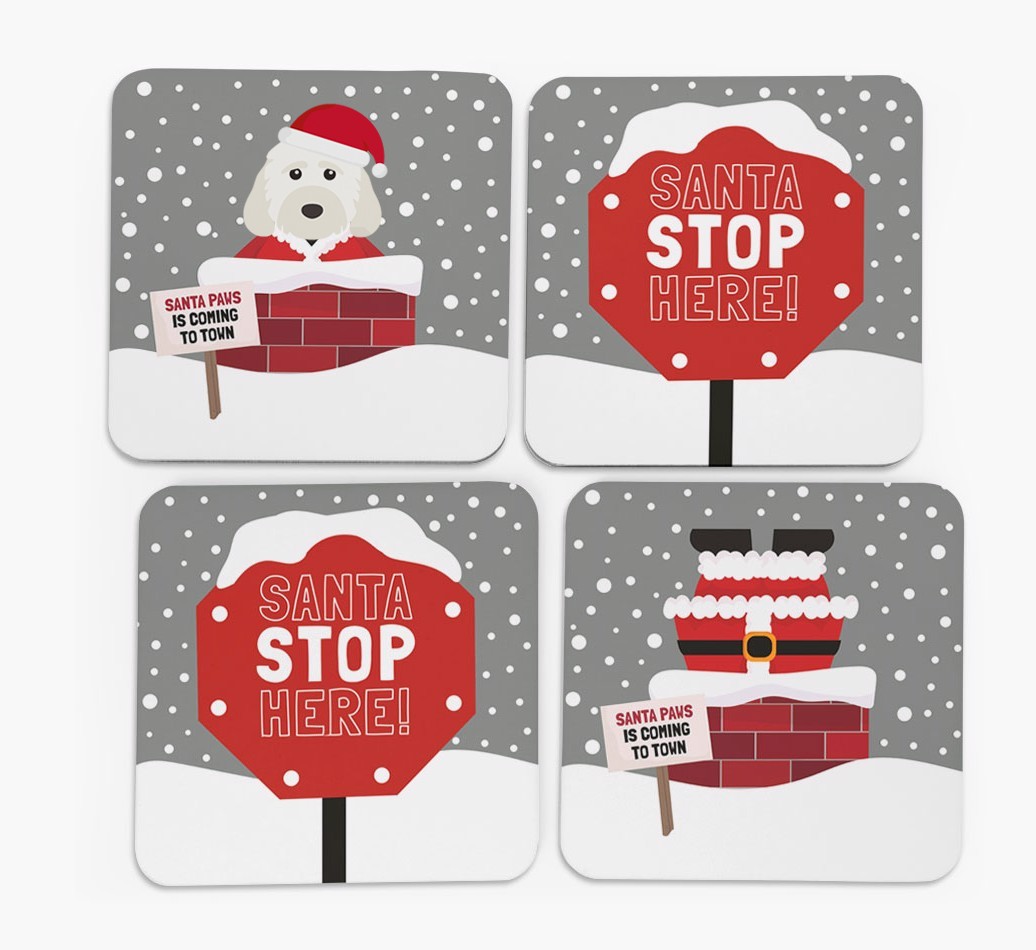 'Santa Paws' Coasters with {breedFullName} Icon