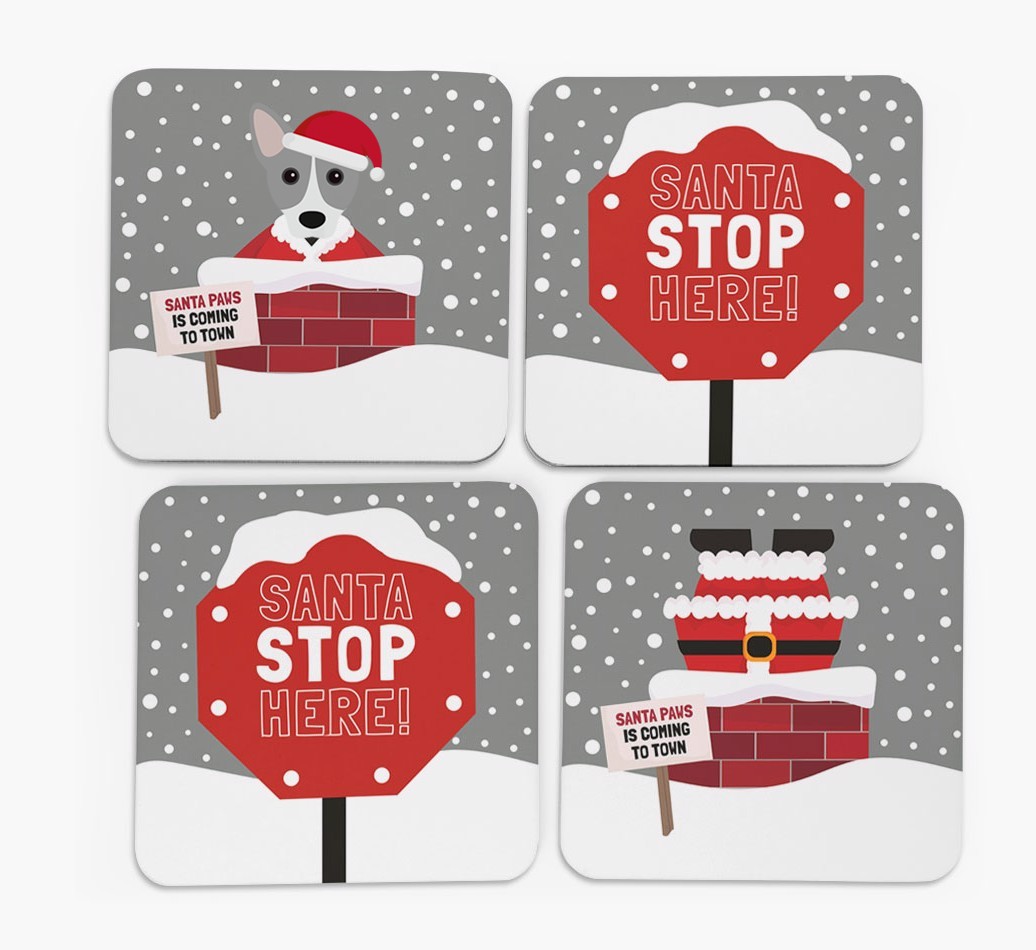 'Santa Paws' Coasters with {breedFullName} Icon