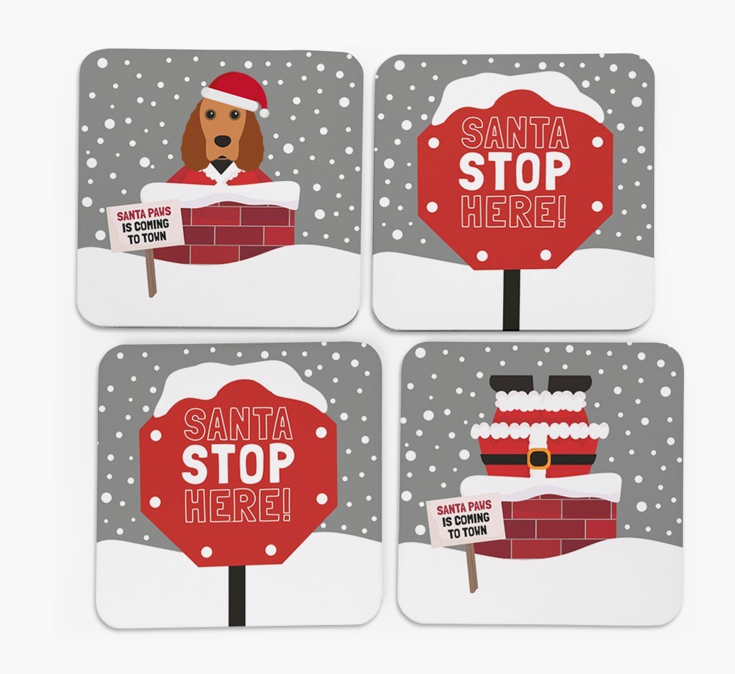 'Santa Paws' Coasters with {breedFullName} Icon