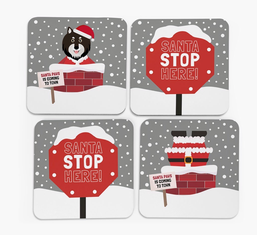 'Santa Paws' Coasters with {breedFullName} Icon