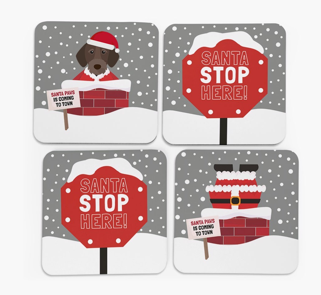 'Santa Paws' - Personalised {breedFullName} Coasters