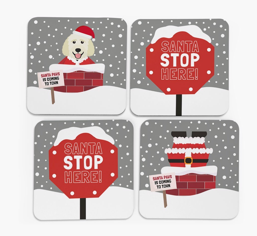'Santa Paws' Coasters with {breedFullName} Icon