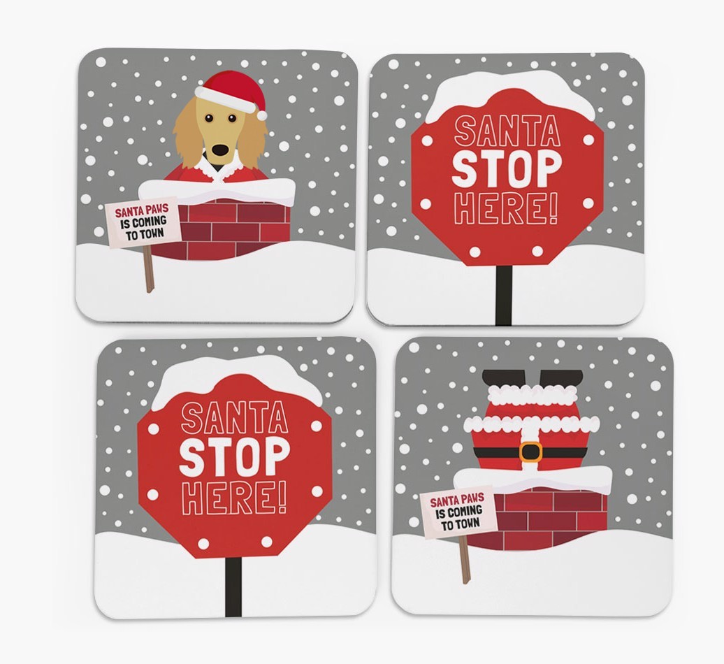 'Santa Paws' Coasters with {breedFullName} Icon