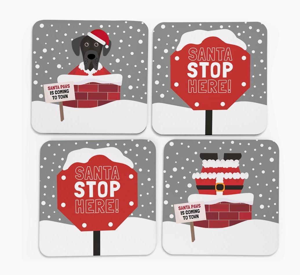 'Santa Paws' Coasters with {breedFullName} Icon