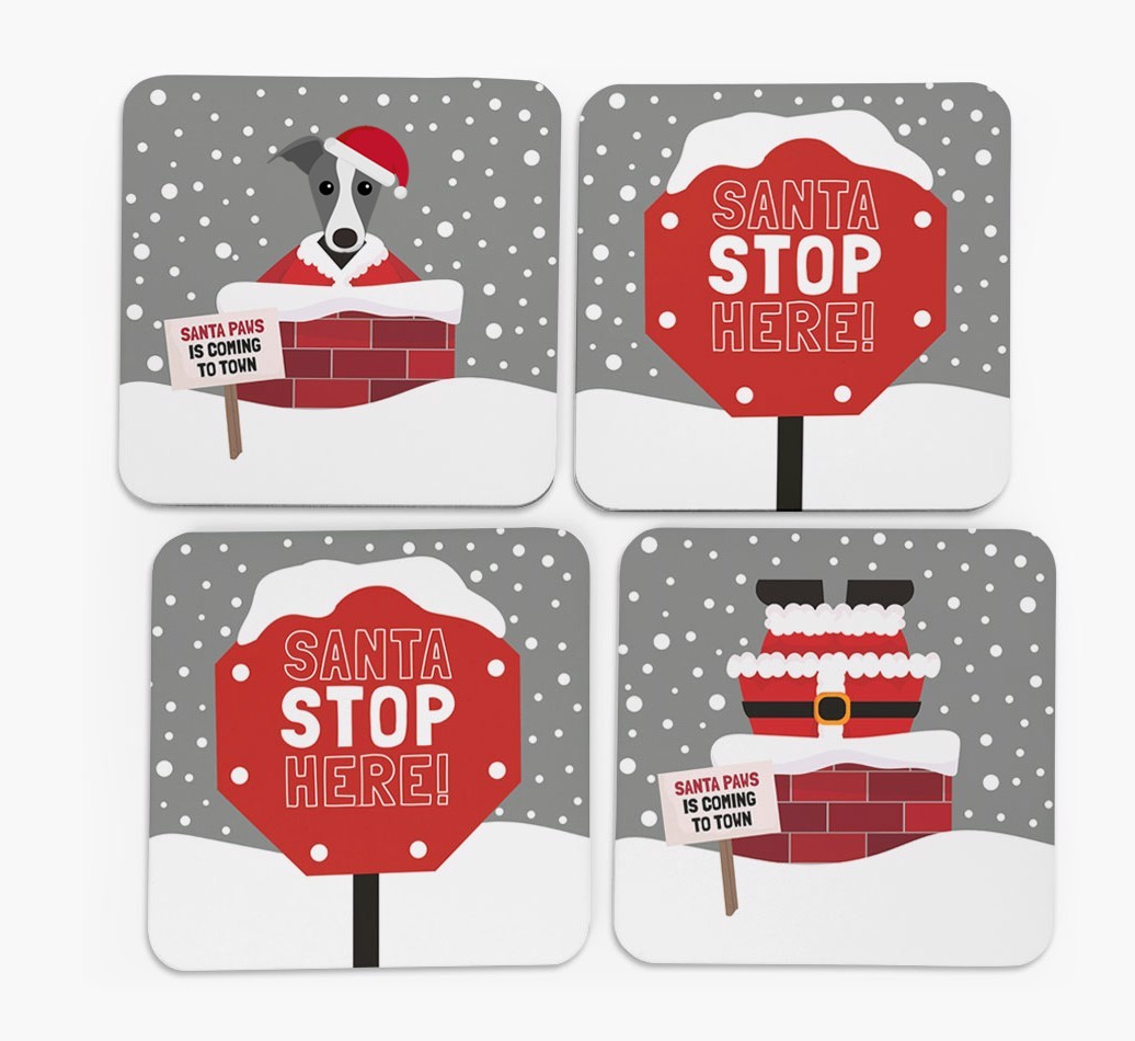 'Santa Paws' Coasters with {breedFullName} Icon