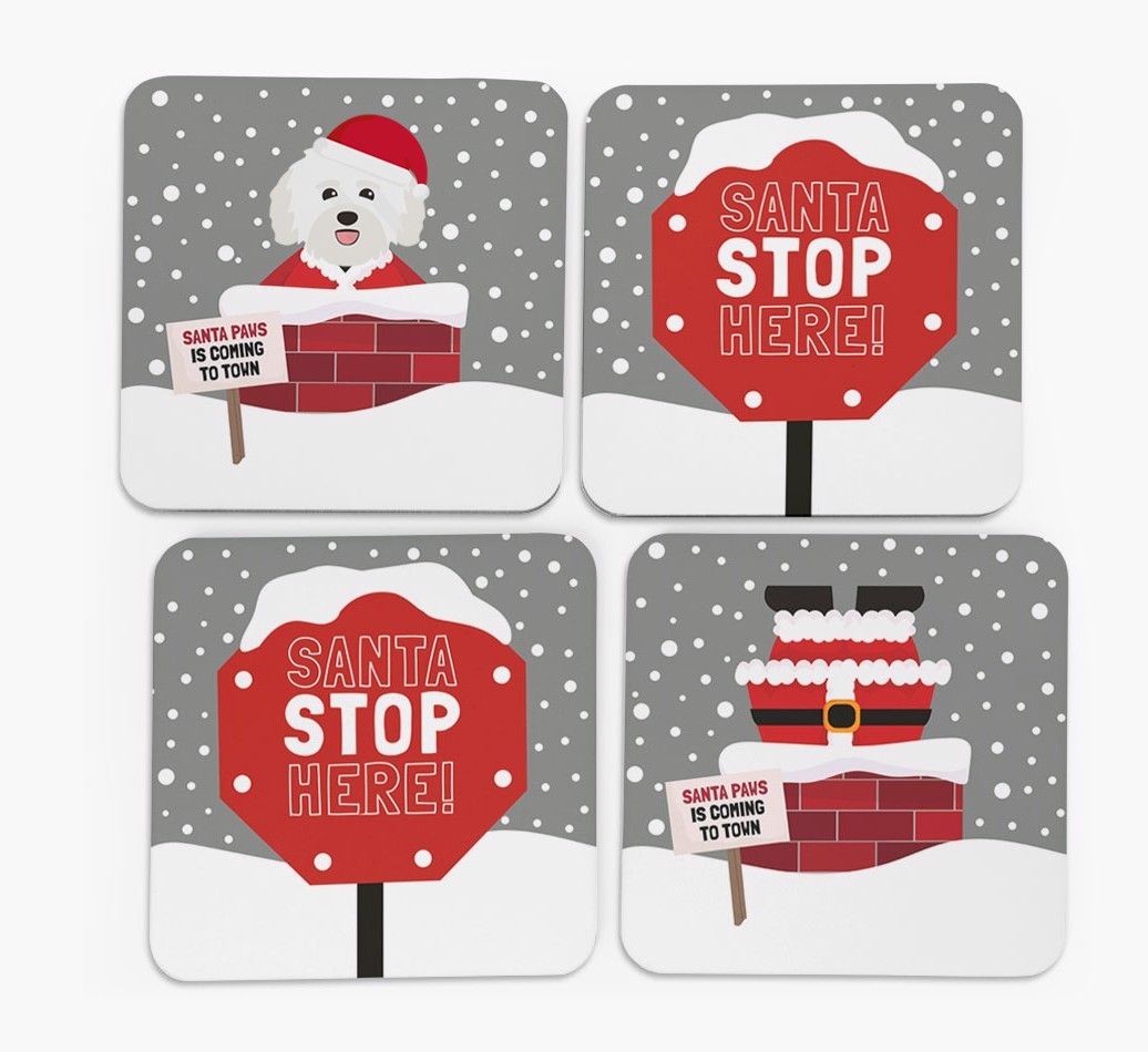 'Santa Paws' Coasters with {breedFullName} Icon