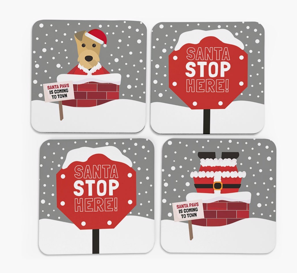 'Santa Paws' Coasters with {breedFullName} Icon
