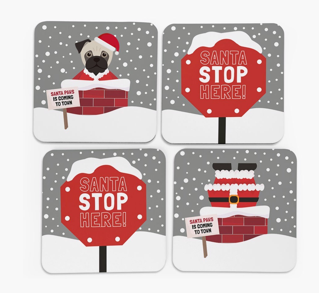 'Santa Paws' Coasters with {breedFullName} Icon