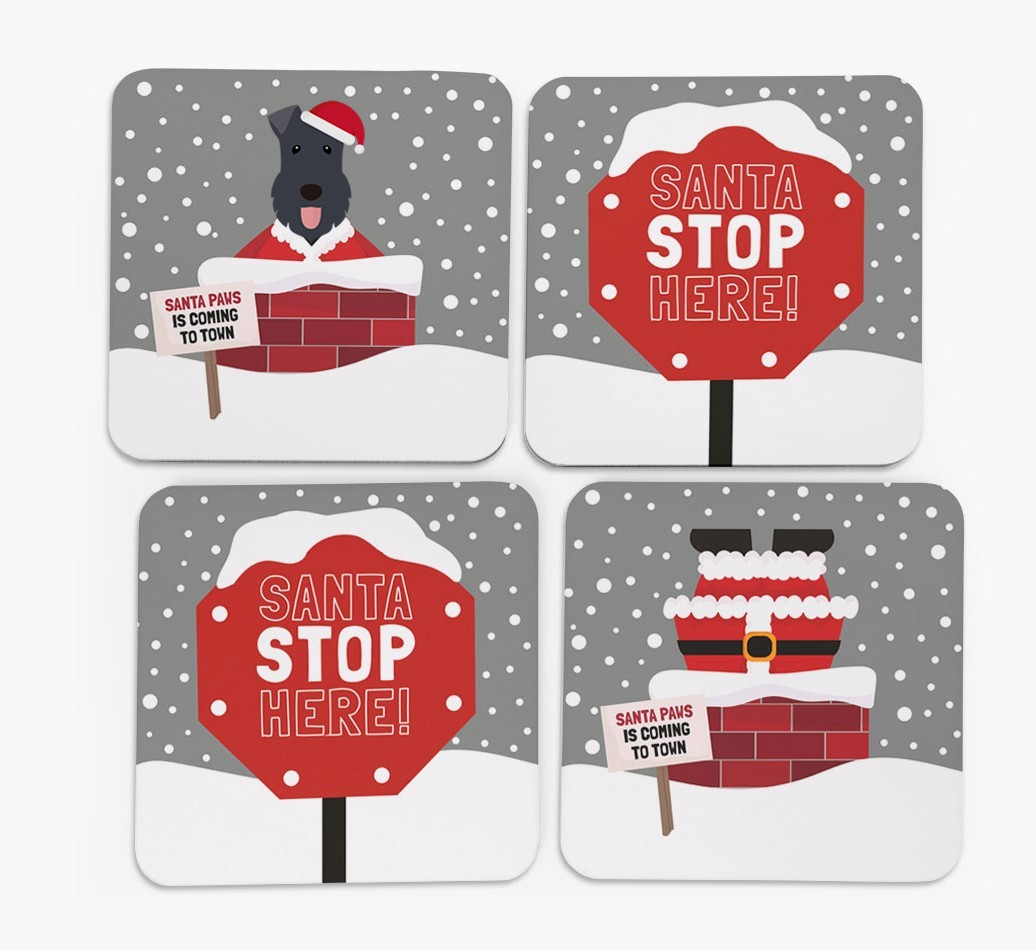 'Santa Paws' Coasters with {breedFullName} Icon