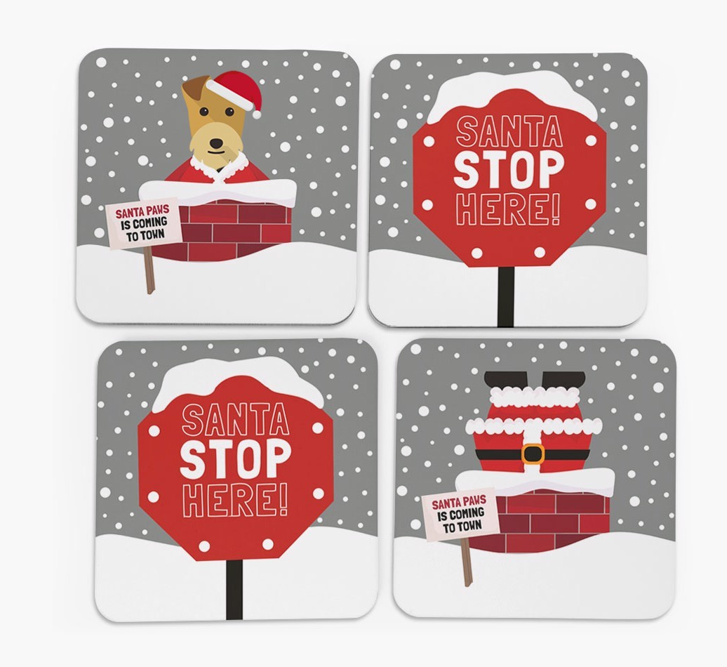 'Santa Paws' Coasters with {breedFullName} Icon