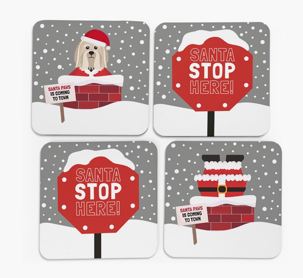 'Santa Paws' Coasters with {breedFullName} Icon
