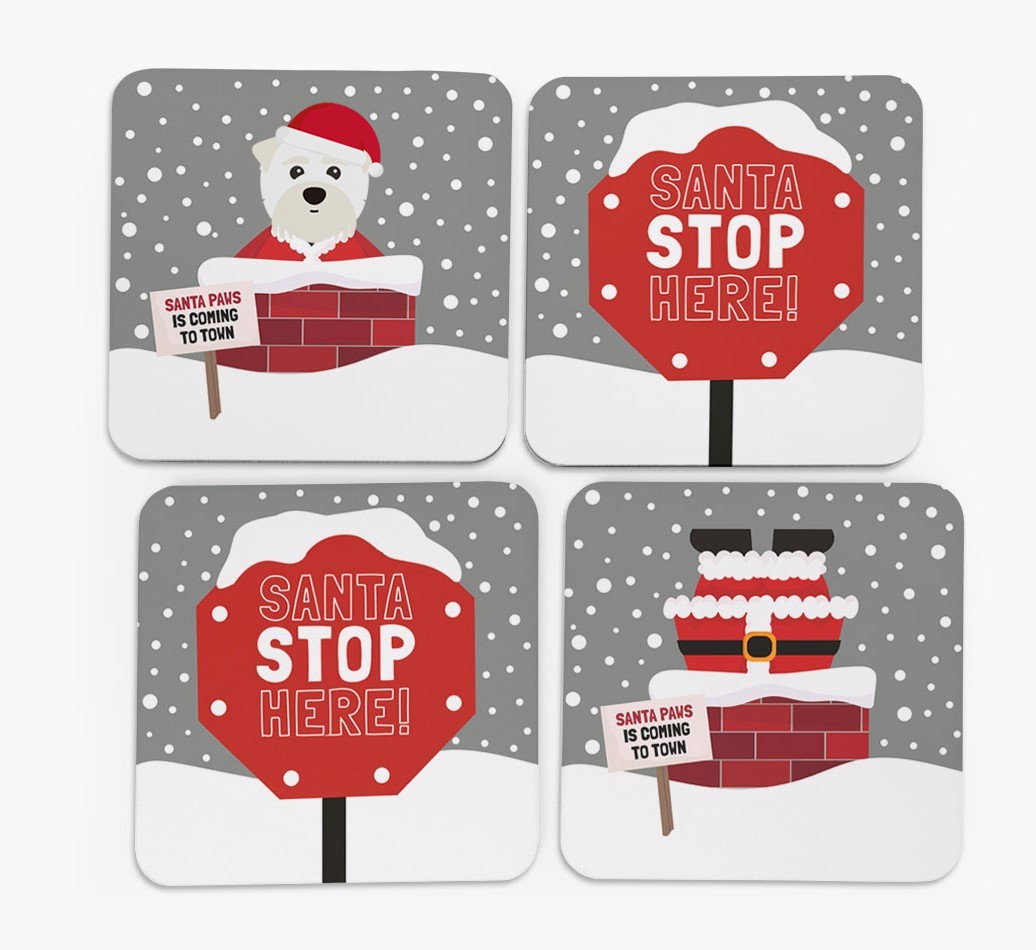 'Santa Paws' Coasters with {breedFullName} Icon