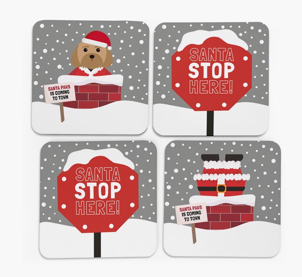 'Santa Paws' Coasters with {breedFullName} Icon
