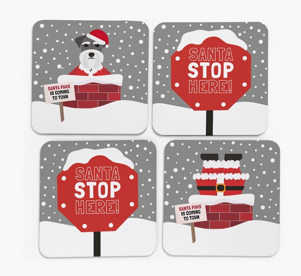 'Santa Paws' - Personalised {breedFullName} Coasters