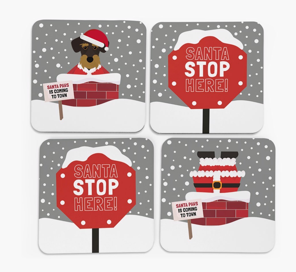 'Santa Paws' Coasters with {breedFullName} Icon