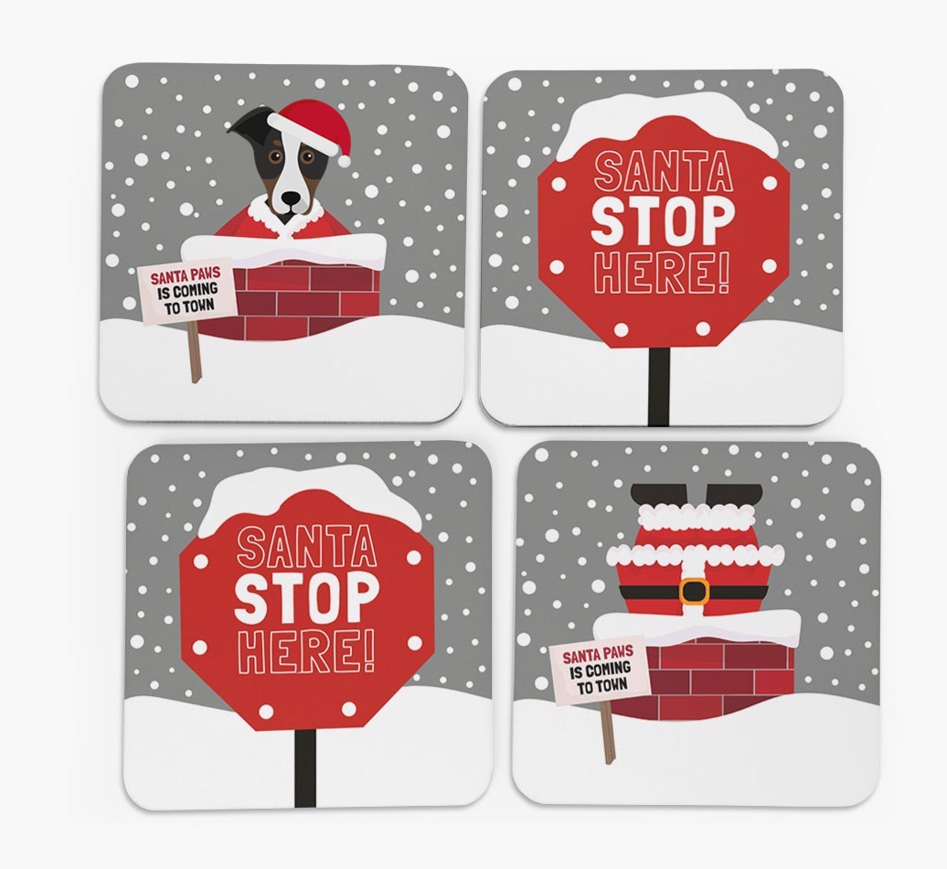 'Santa Paws' Coasters with {breedFullName} Icon