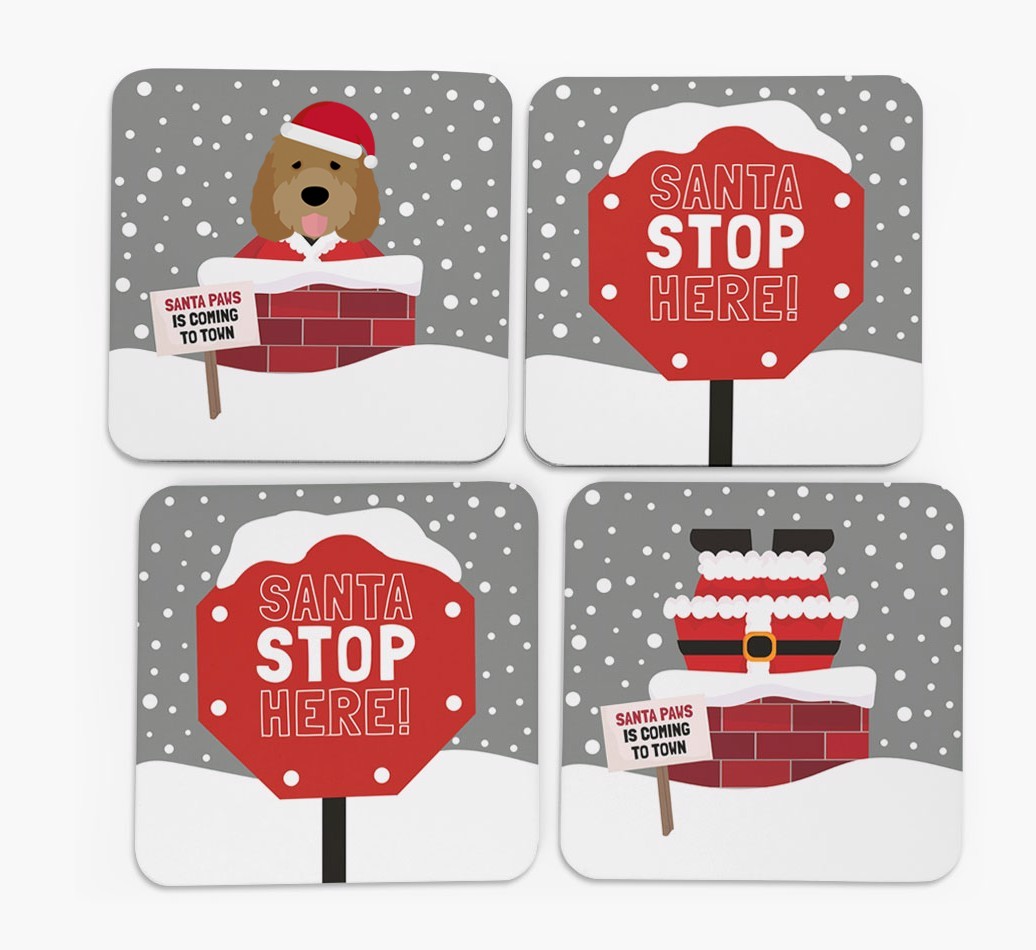 'Santa Paws' Coasters with {breedFullName} Icon