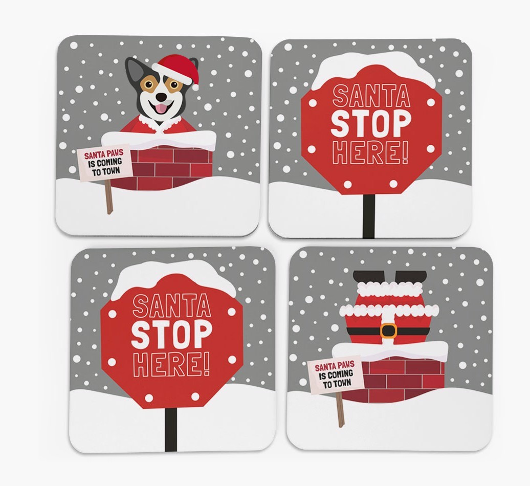 'Santa Paws' Coasters with {breedFullName} Icon