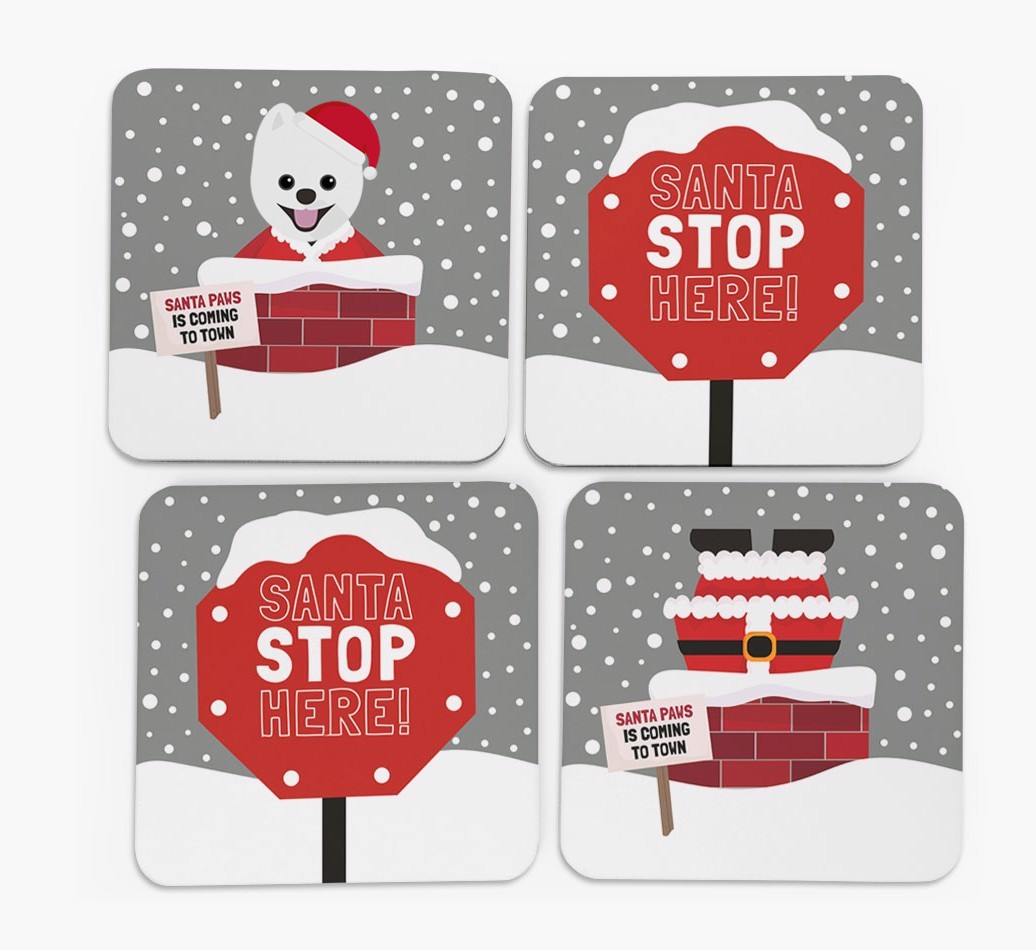 'Santa Paws' Coasters with {breedFullName} Icon