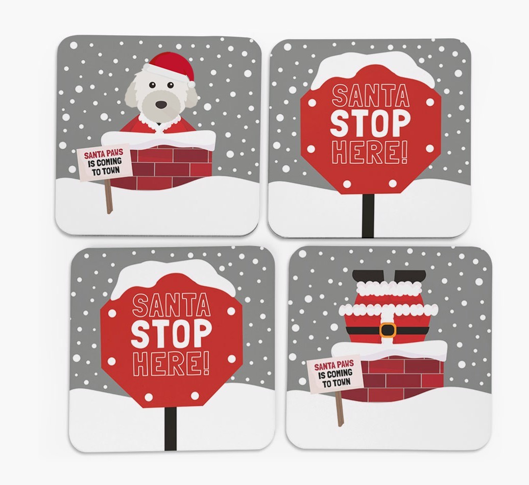 'Santa Paws' Coasters with {breedFullName} Icon