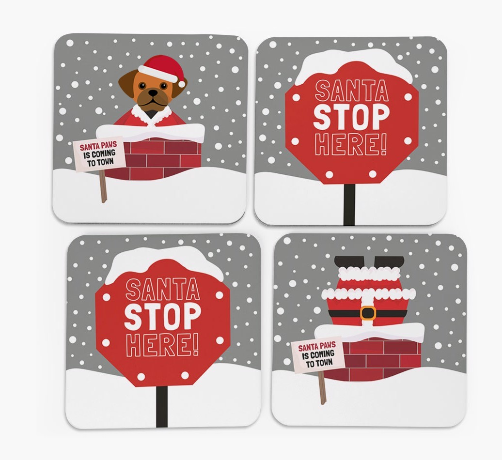 'Santa Paws' Coasters with {breedFullName} Icon