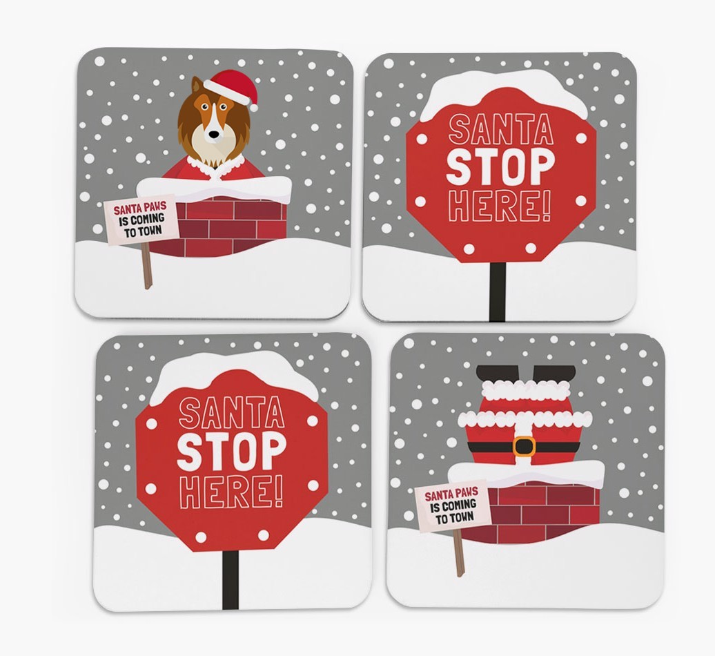 'Santa Paws' Coasters with {breedFullName} Icon