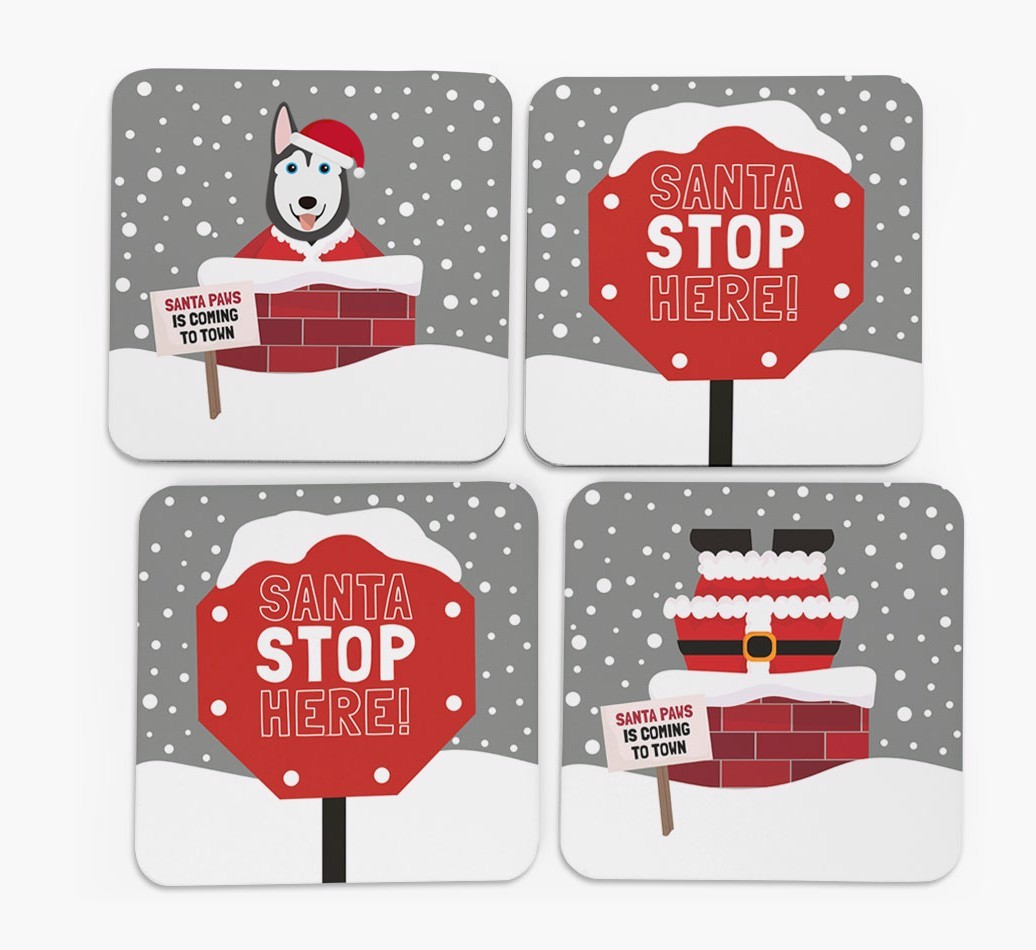'Santa Paws' Coasters with {breedFullName} Icon