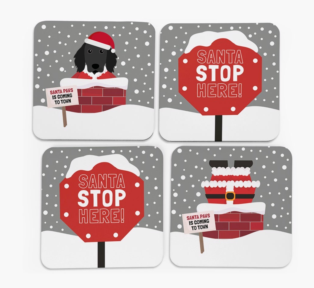 'Santa Paws' Coasters with {breedFullName} Icon