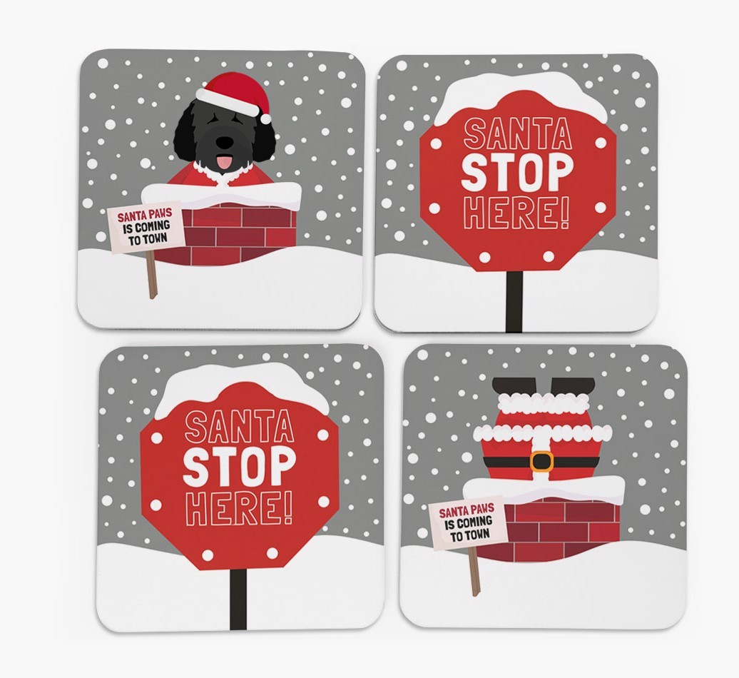'Santa Paws' Coasters with {breedFullName} Icon