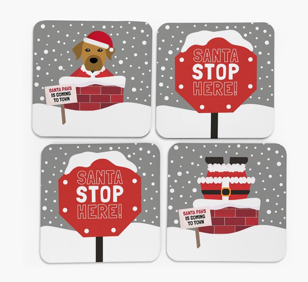 'Santa Paws' Coasters with {breedFullName} Icon