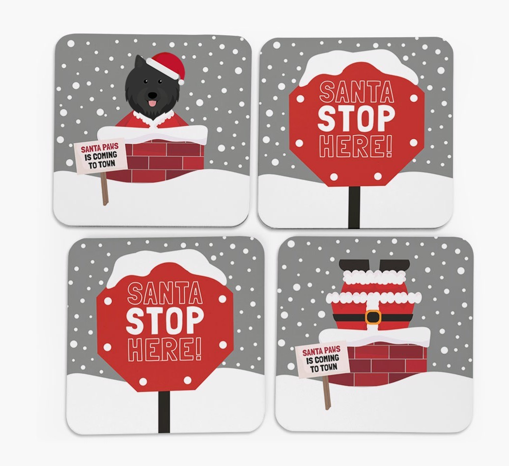 'Santa Paws' Coasters with {breedFullName} Icon