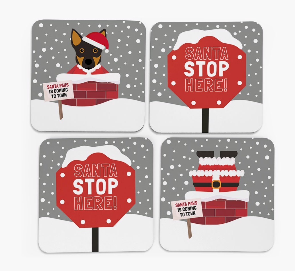 'Santa Paws' Coasters with {breedFullName} Icon