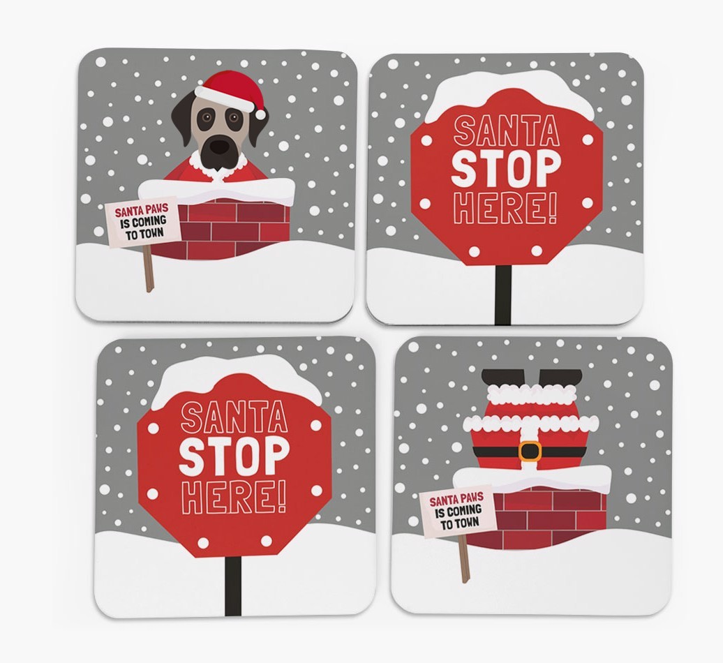 'Santa Paws' Coasters with {breedFullName} Icon