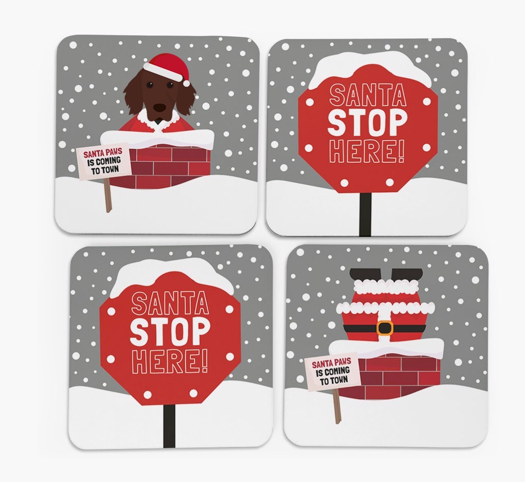 'Santa Paws' Coasters with {breedFullName} Icon