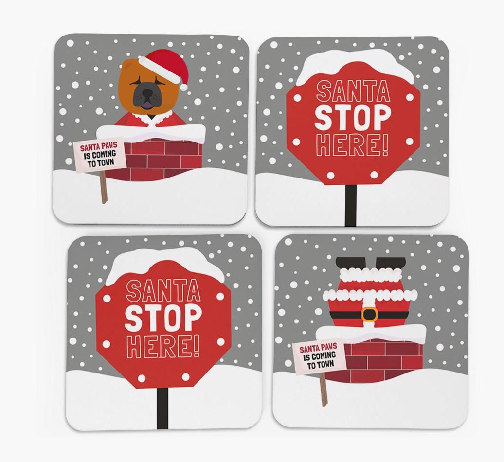 'Santa Paws' Coasters with {breedFullName} Icon