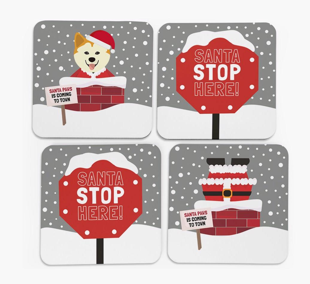 'Santa Paws' Coasters with {breedFullName} Icon