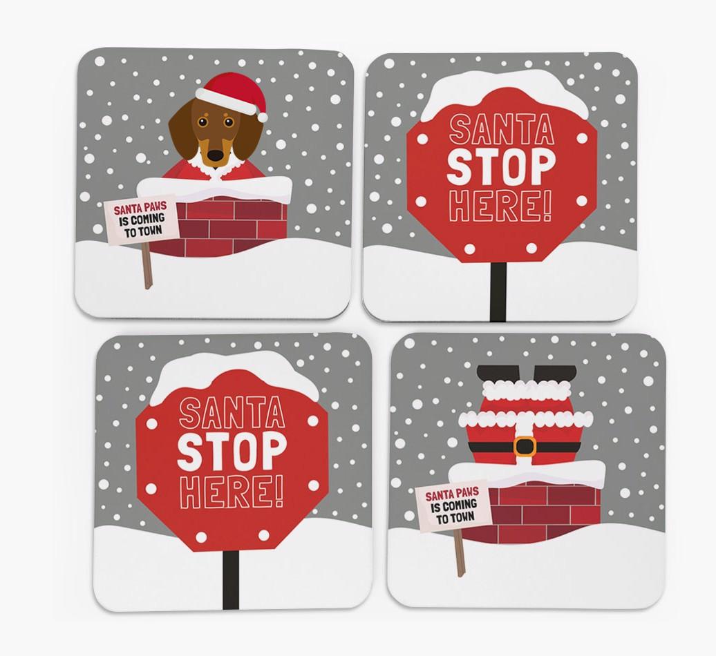 'Santa Paws' Coasters with {breedFullName} Icon