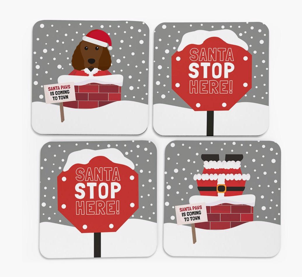 'Santa Paws' Coasters with {breedFullName} Icon