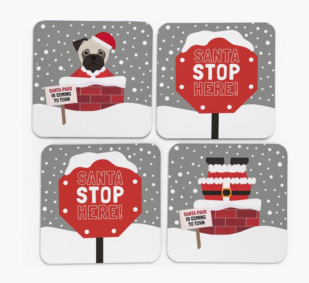 'Santa Paws' Coasters with {breedFullName} Icon