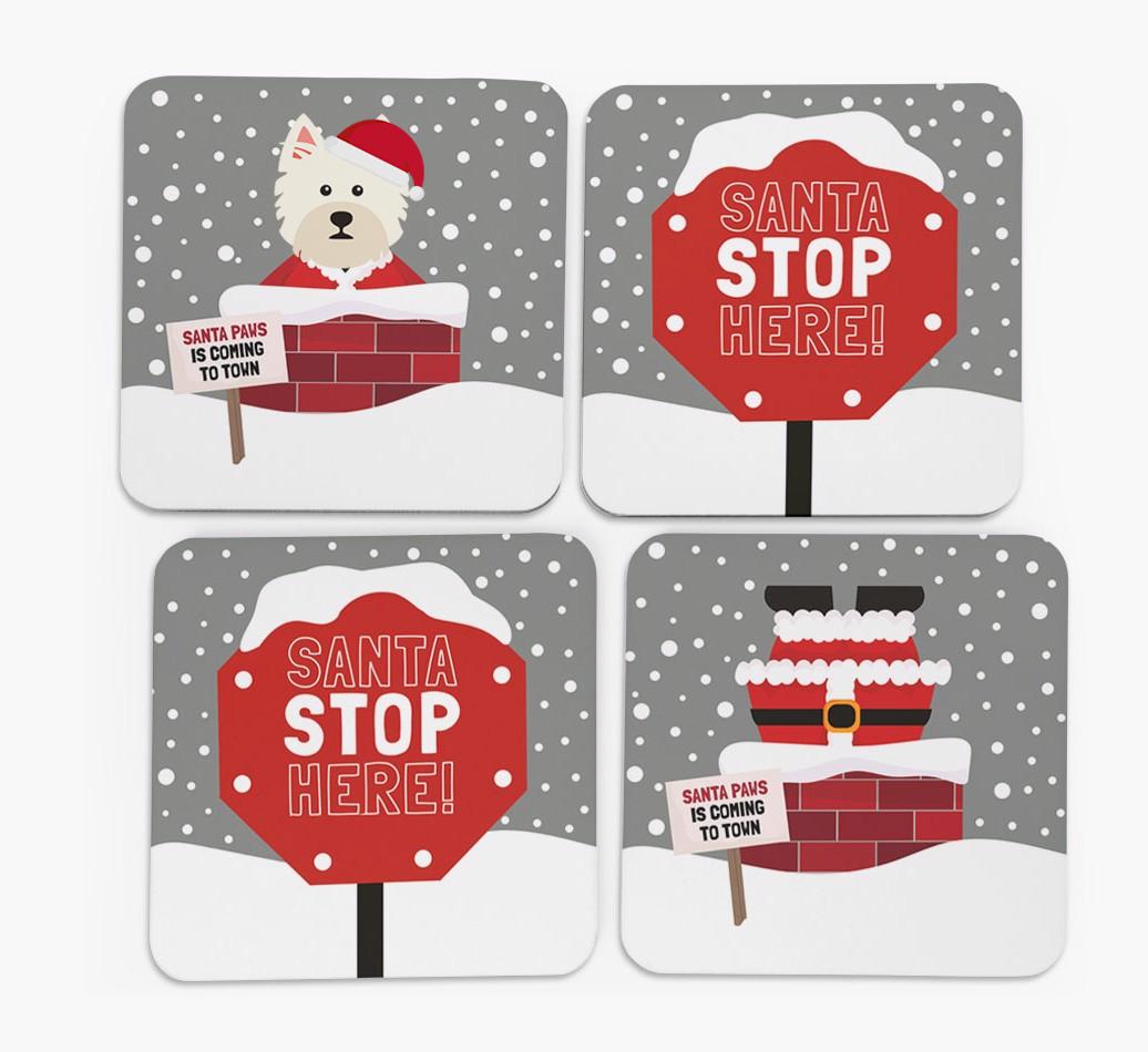 'Santa Paws' Coasters with {breedFullName} Icon