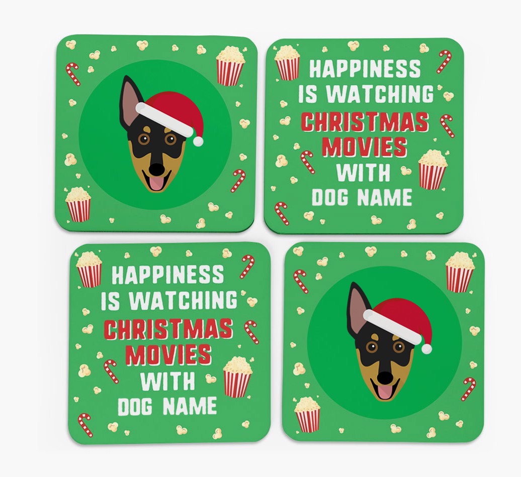 'Christmas Movies with {dogsName}' - Personalised {breedFullName} Coasters