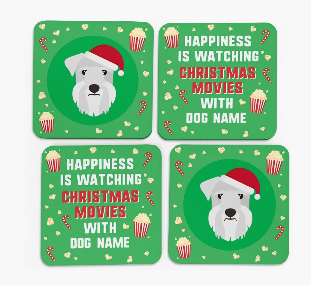 'Christmas Movies with {dogsName}' - Personalised {breedFullName} Coasters