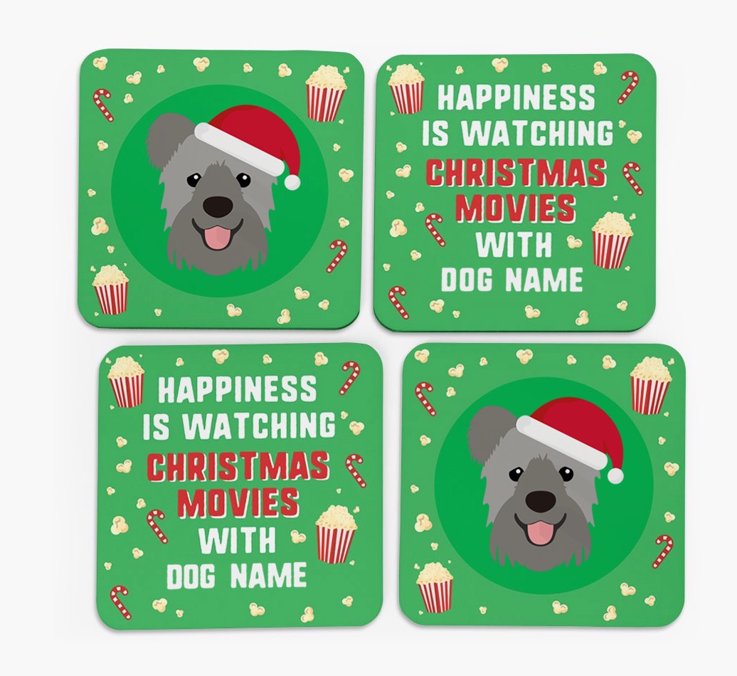 'Christmas Movies with {dogsName}' - Personalised {breedFullName} Coasters