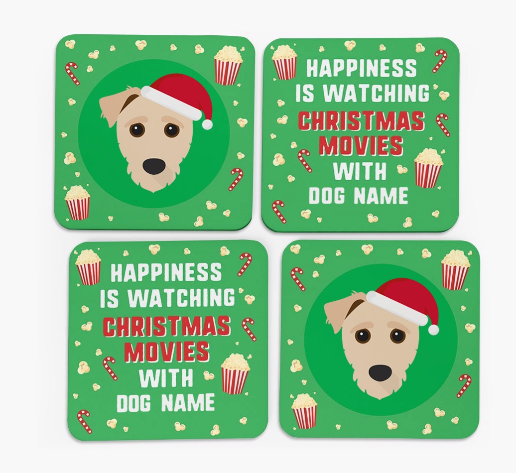 'Christmas Movies with {dogsName}' - Personalised {breedFullName} Coasters