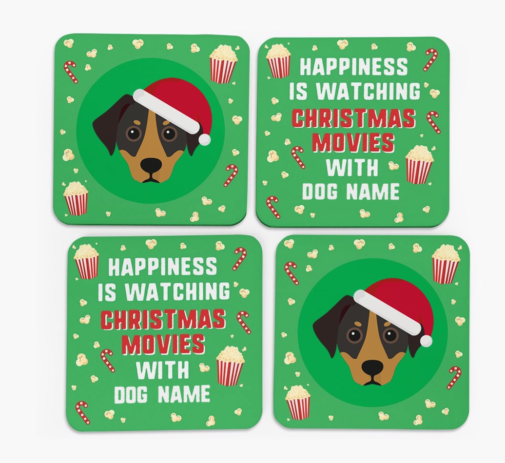 'Christmas Movies with {dogsName}' - Personalised {breedFullName} Coasters