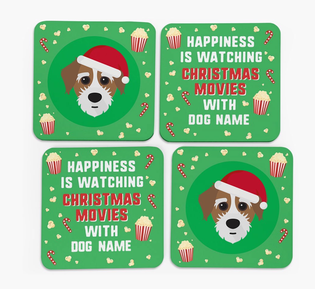 'Christmas Movies with {dogsName}' - Personalised {breedFullName} Coasters