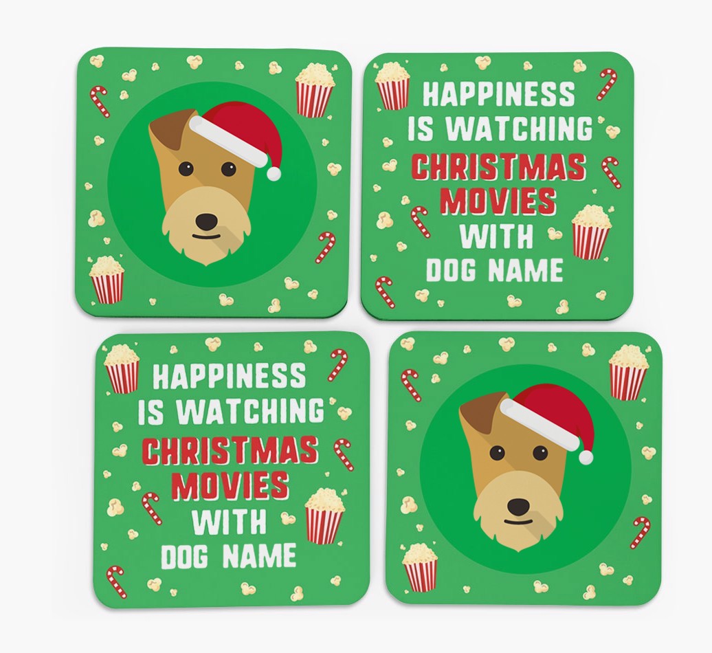 'Christmas Movies with {dogsName}' - Personalised {breedFullName} Coasters