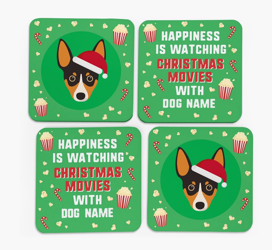 'Christmas Movies with {dogsName}' - Personalised {breedFullName} Coasters