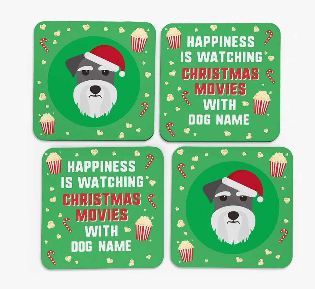 'Christmas Movies with {dogsName}' - Personalised {breedFullName} Coasters
