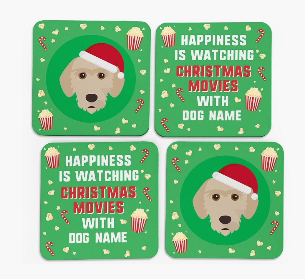 'Christmas Movies with {dogsName}' - Personalised {breedFullName} Coasters